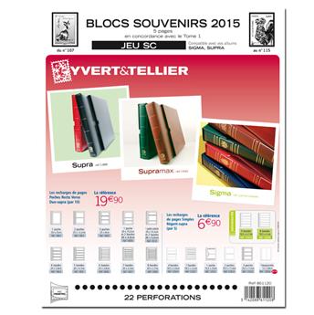 BLOCS SOUVENIRS SC : 2015 (Jeu avec pochettes)