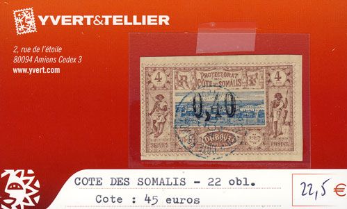 COTE DES SOMALIS - n° 22 Obl. COTE DES SOMALIS - n° 22 Obl.