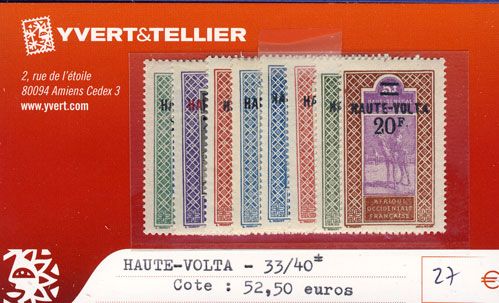 HAUTE-VOLTA - n° 33/40* HAUTE-VOLTA - n° 33/40*