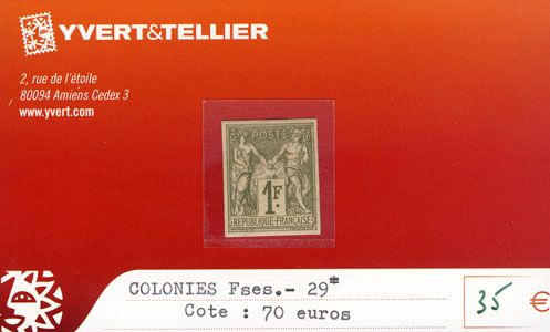 COLONIES FRANCAISES - n° 29* COLONIES FRANCAISES - n° 29*