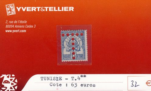 TUNISIE - Taxe n° 4** TUNISIE - Taxe n° 4**