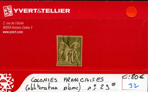COLONIES FRANCAISES - n° 29 Obl. COLONIES FRANCAISES - n° 29 Obl.
