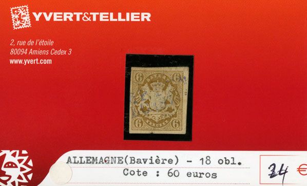 ALLEMAGNE BAVIERE - n°18 obl. ALLEMAGNE BAVIERE - n°18 obl.