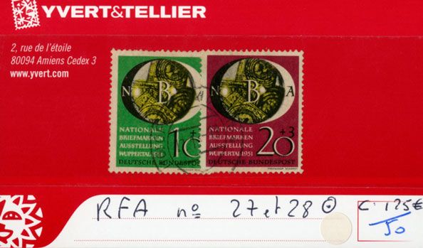 ALLEMAGNE FEDERALE - n°27/28 obl. ALLEMAGNE FEDERALE - n°27/28 obl.