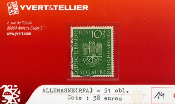 ALLEMAGNE FEDERALE - n°51 obl. ALLEMAGNE FEDERALE - n°51 obl.