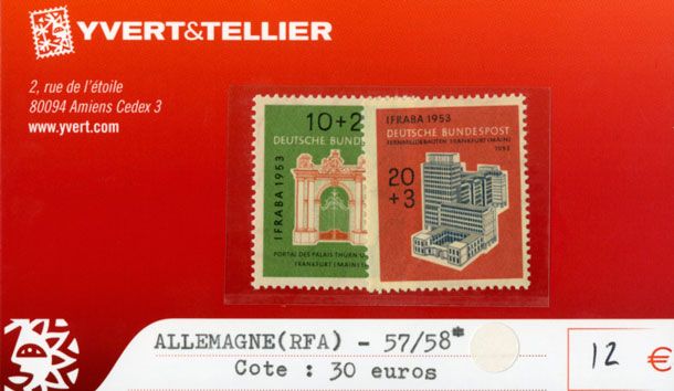 ALLEMAGNE FEDERALE - n°57/58* ALLEMAGNE FEDERALE - n°57/58*