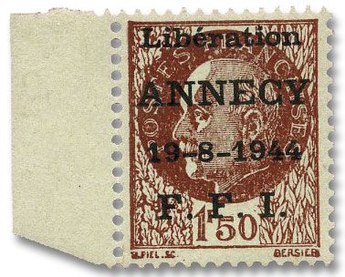 n°1** (Mayer) - Timbre FRANCE Libération (Annecy) n°1** (Mayer) - Timbre FRANCE Libération (Annecy)