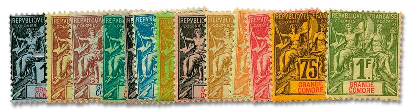 n°1/13* - Timbre GRANDE COMORE Poste n°1/13* - Timbre GRANDE COMORE Poste