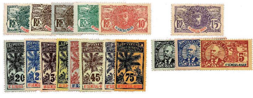 n°1/17* - Timbre HAUT-SÉNÉGAL ET NIGER Poste n°1/17* - Timbre HAUT-SÉNÉGAL ET NIGER Poste
