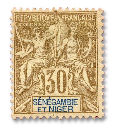 n°9* - Timbre SENEGAMBIE ET NIGER Poste n°9* - Timbre SENEGAMBIE ET NIGER Poste