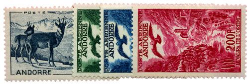 n°1/4* - Timbre ANDORRE Poste Aérienne n°1/4* - Timbre ANDORRE Poste Aérienne