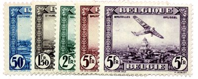 n°1/5* - Timbre BELGIQUE Poste Aérienne n°1/5* - Timbre BELGIQUE Poste Aérienne