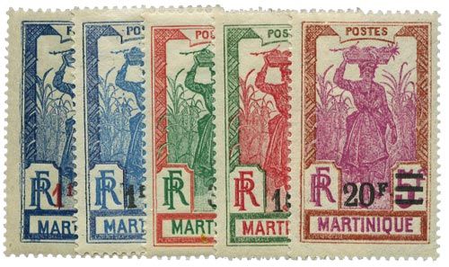 n°115/119* - Timbre MARTINIQUE Poste n°115/119* - Timbre MARTINIQUE Poste