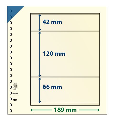 Feuille neutre LINDNER-T : 3 bandes-802308P (x10) Feuille neutre LINDNER-T : 3 bandes-802308P (x10)