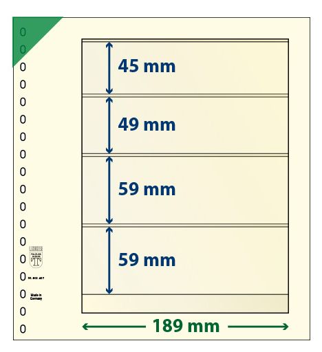 Feuille neutre LINDNER-T : 4 bandes-802407 (x10)-Hors cat. Feuille neutre LINDNER-T : 4 bandes-802407 (x10)-Hors cat.