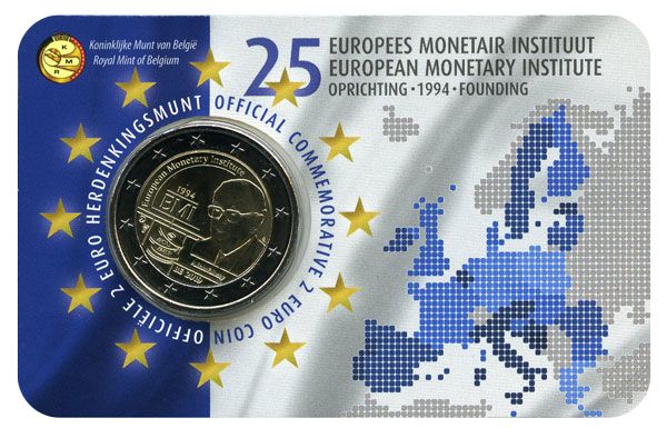 2 EURO COMMEMORATIVE 2019 : BELGIQUE - 25 ans EMI Institut Monétaire Européen (Version flamande) 2 EURO COMMEMORATIVE 2019 : BELGIQUE - 25 ans EMI Institut Monétaire Européen (Version flamande)