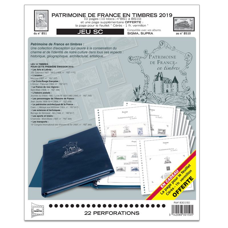 PATRIMOINE DE FRANCE EN TIMBRES SC : 2019 (Jeu avec pochettes) PATRIMOINE DE FRANCE EN TIMBRES SC : 2019 (Jeu avec pochettes)