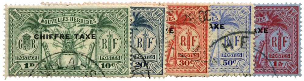 n°1/5 obl. - Timbre NOUVELLES HEBRIDES Taxe n°1/5 obl. - Timbre NOUVELLES HEBRIDES Taxe