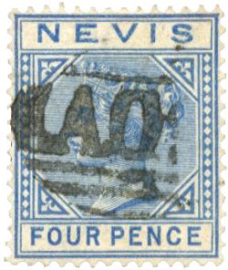 n°21 obl. - Timbre NEVIS Poste n°21 obl. - Timbre NEVIS Poste