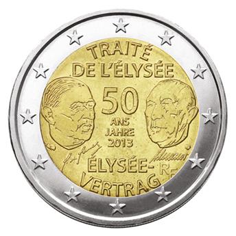 2 EURO COMMEMORATIVE 2013 : FRANCE (TRAITE DE L´ELYSEE)