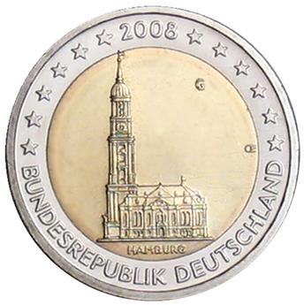 2 EURO COMMEMORATIVE 2008 : ALLEMAGNE - G (Présidence d'Hambourg au Bundesrat)
