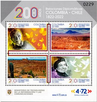 n° 2620/2623 - Timbre COLOMBIE Poste