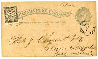 Canada : Entier Postal type Victoria I, émission de 1882/1883.