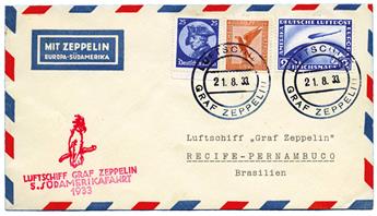 Allemagne : Vol Zeppelin de Friedrichshafen 21/833 pour le Brésil