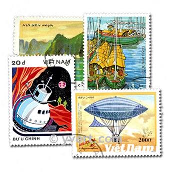 VIETNAM : pochette de 100 timbres (Oblitérés)