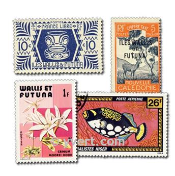 WALLIS & FUTUNA : pochette de 100 timbres (Oblitérés)