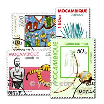 MOZAMBIQUE : pochette de 100 timbres (Oblitérés)