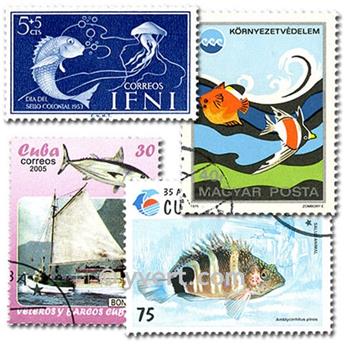 FISHES: envelope of 300 stamps