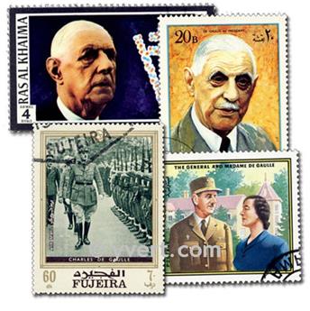 DE GAULLE: envelope of 100 stamps