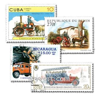 POMPIERS : pochette de 50 timbres (Oblitérés)