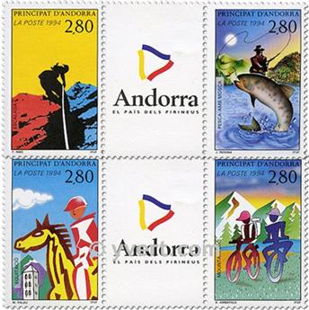 n° 450A/450B -  Timbre Andorre Poste