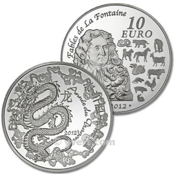 10 EUROS PLATA - AÑO DEL DRAGÓN 2012