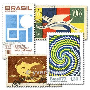 BRESIL : pochette de 500 timbres (Oblitérés)