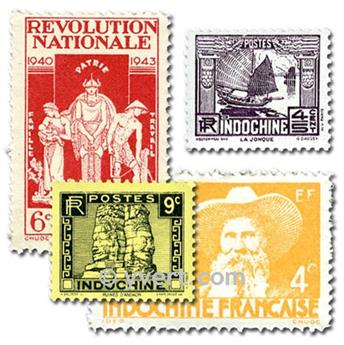 INDOCHINE : pochette de 100 timbres (Oblitérés)