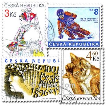 REPUBLIQUE TCHEQUE : pochette de 100 timbres (Oblitérés)