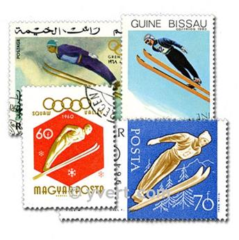 SKI : Pochette de 100 timbres (Oblitérés)