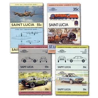 SANTA LUCÍA: lote de 100 sellos