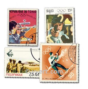 TIR ARME A FEU : pochette de 25 timbres (Oblitérés)