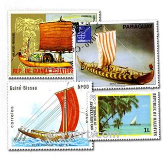 VOILIERS : pochette de 100 timbres (Oblitérés)