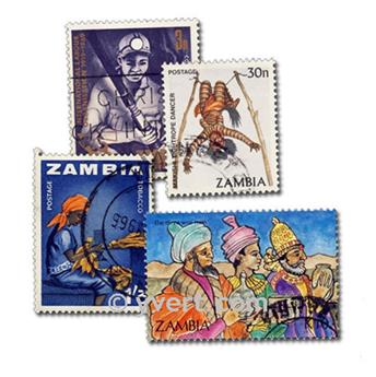 ZAMBIE : Pochette de 50 timbres (Oblitérés)