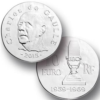 10 EURO SILVER - FRANCE - CHARLES DE GAULLE - PROOF 2015