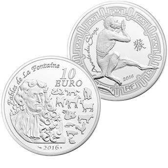 10 EUROS PRATA - ANO DA MACACO 2016