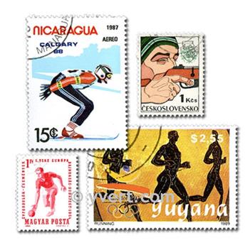 SPORTS : pochette de 1000 timbres (Oblitérés)