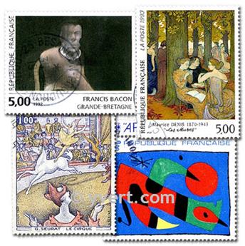 TABLEAUX : pochette de 100 timbres (Oblitérés)