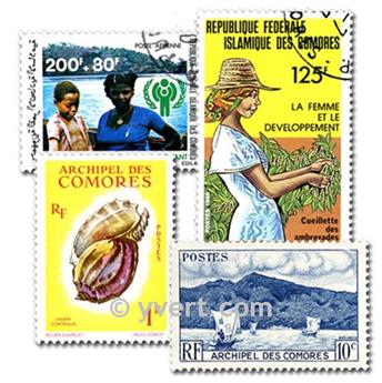 COMORES : pochette de 50 timbres (Oblitérés)