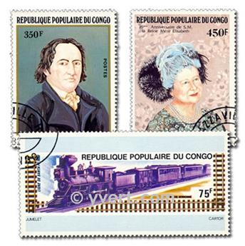 CONGO FRANCAIS : pochette de 200 timbres (Oblitérés)